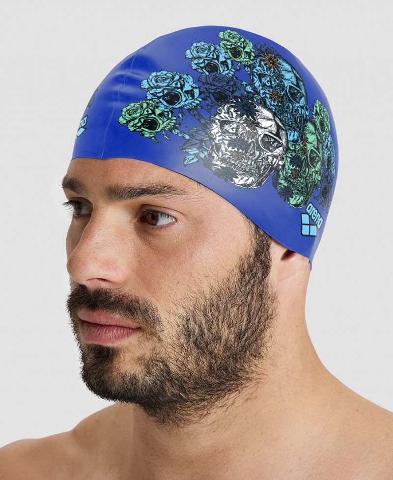 Bonnet de Bain Arena Drew Kibler Collection Silicone Bleu Multicolore | ZWU-75011531