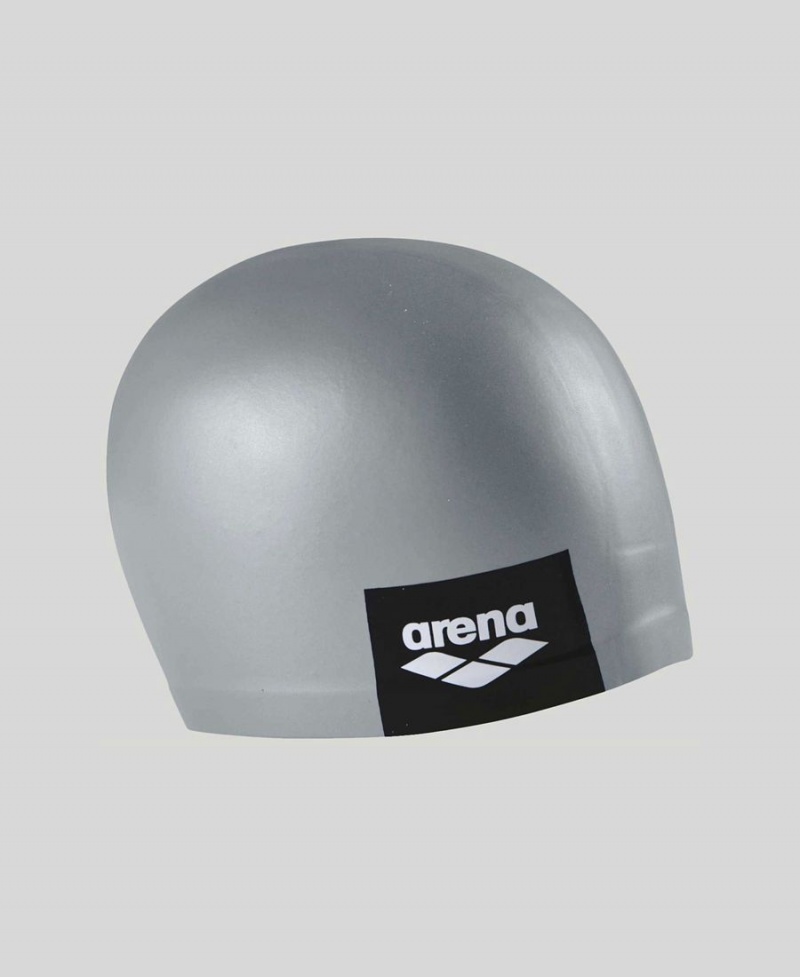 Bonnet de Bain Arena Logo Moulded Silicone Grise | AZY-03773215