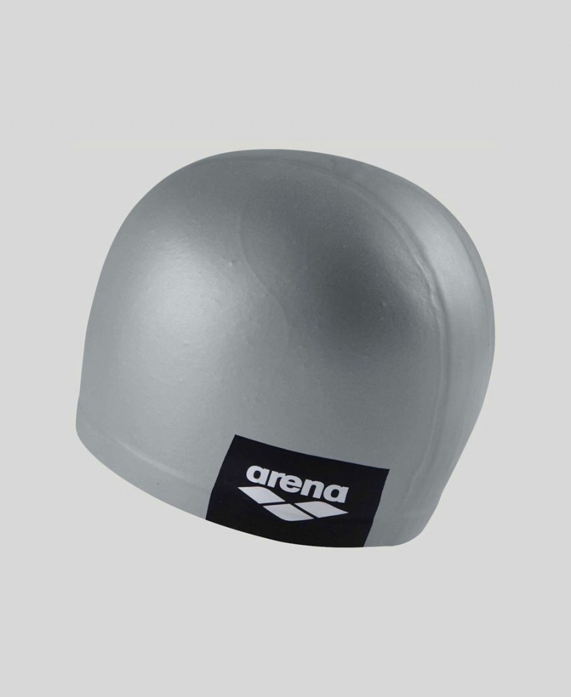 Bonnet de Bain Arena Logo Moulded Silicone Grise | AZY-03773215