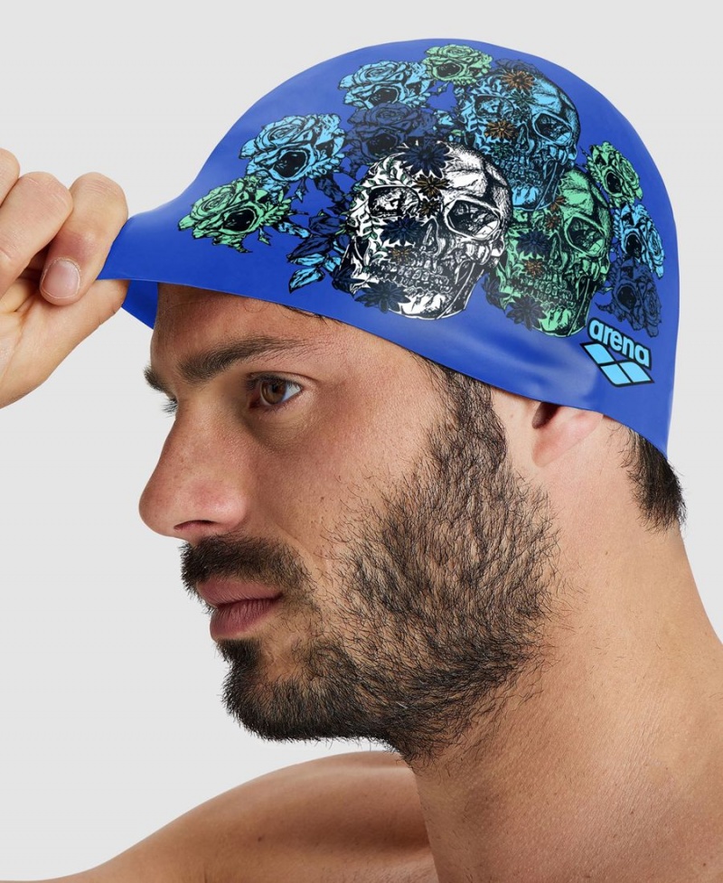 Bonnet de Bain Arena Drew Kibler Collection Silicone Bleu Multicolore | ZWU-75011531