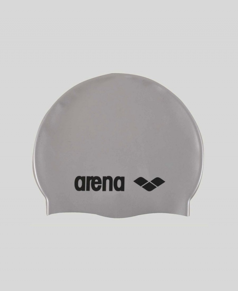 Bonnet de Bain Arena Classiche Silicone Youth Argent | MFQ-75051115