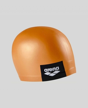 Bonnet de Bain Arena Logo Moulded Silicone Orange | GHX-94552836