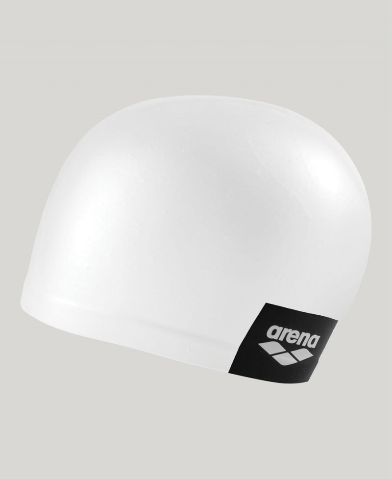 Bonnet de Bain Arena Logo Moulded Silicone Blanche | GAF-83855710