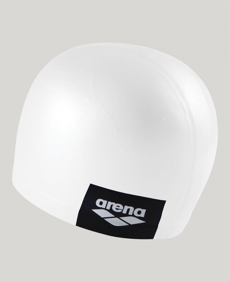 Bonnet de Bain Arena Logo Moulded Silicone Blanche | GAF-83855710