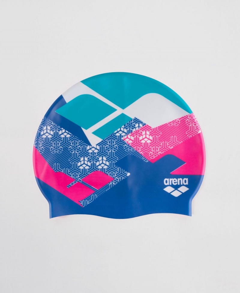 Bonnet de Bain Arena Print Youth Rose Multicolore | PNQ-43613347