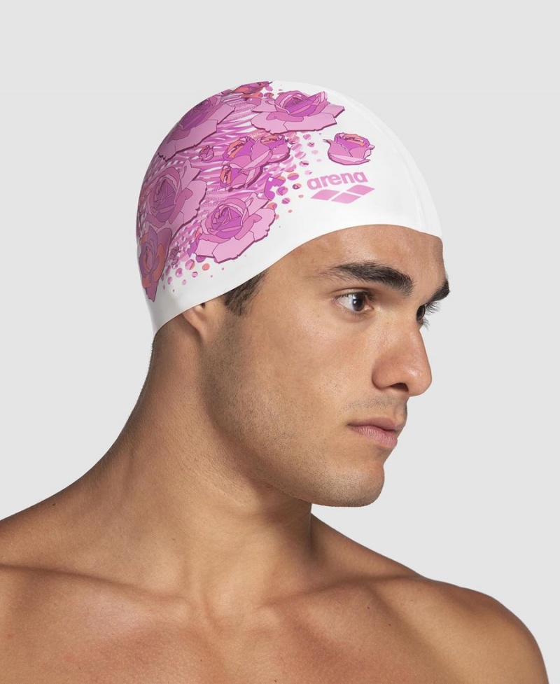 Bonnet de Bain Arena Breast Cancer Awareness Blanche | LLP-73975491