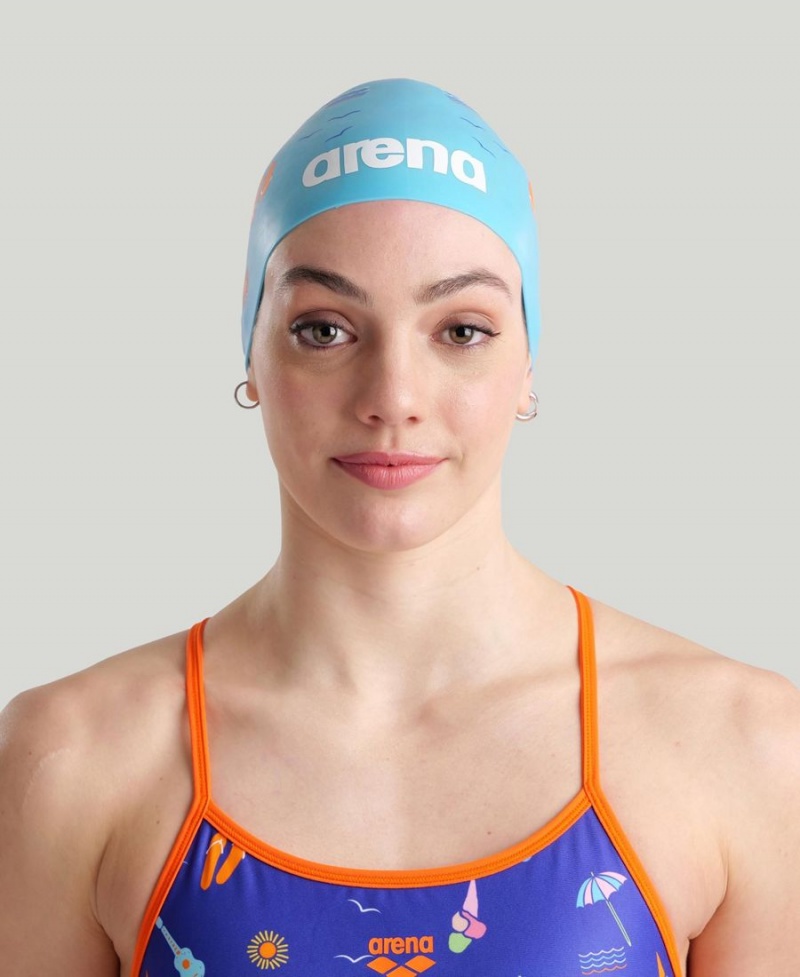 Bonnet de Bain Arena Poolish Moulded Bleu Multicolore | VFR-70767719