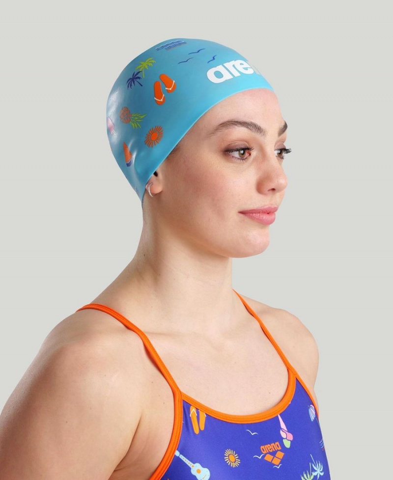 Bonnet de Bain Arena Poolish Moulded Bleu Multicolore | VFR-70767719