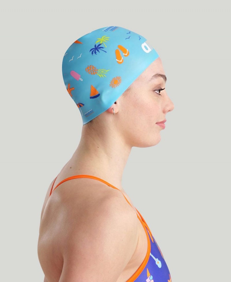 Bonnet de Bain Arena Poolish Moulded Bleu Multicolore | VFR-70767719