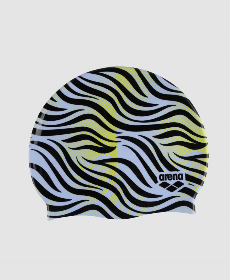 Bonnet de Bain Arena Print Silicone Grise Multicolore | EDY-02549650