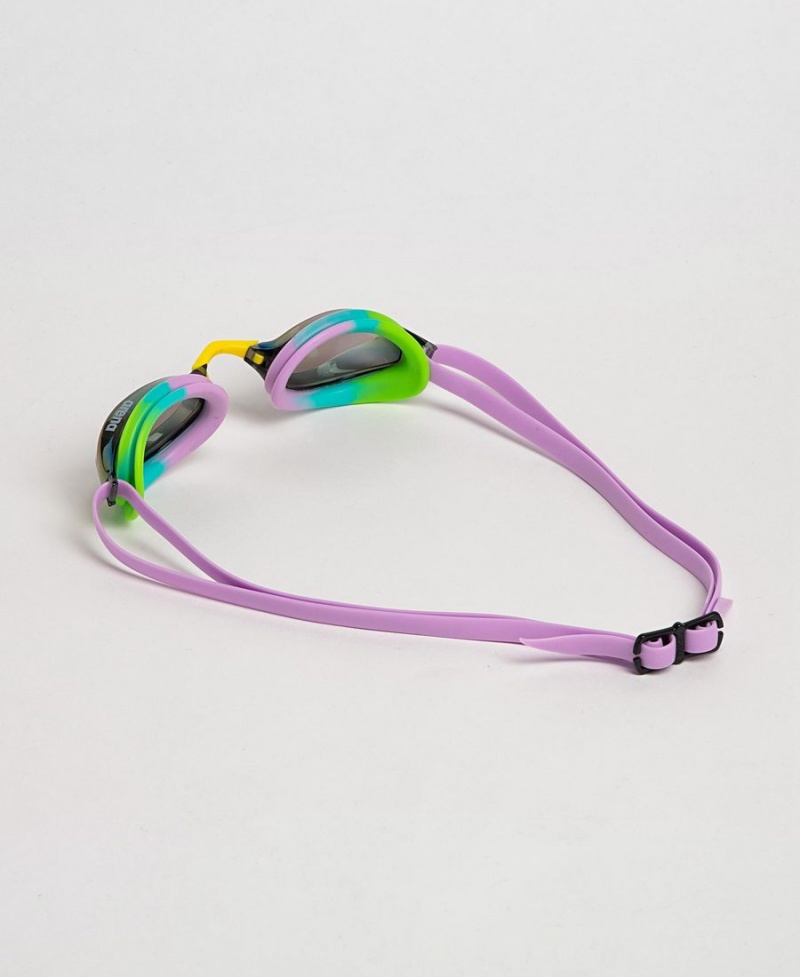 Lunette Natation Arena Python Mirror Vert Violette | HIB-28794492