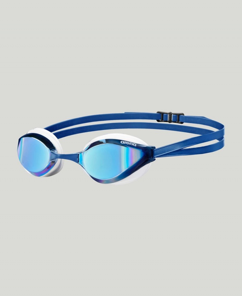 Lunette Natation Arena Python Mirror Bleu Blanche | BAH-49935530