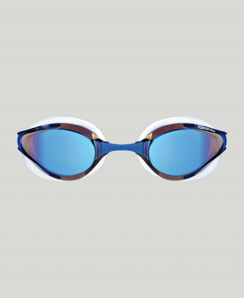 Lunette Natation Arena Python Mirror Bleu Blanche | BAH-49935530