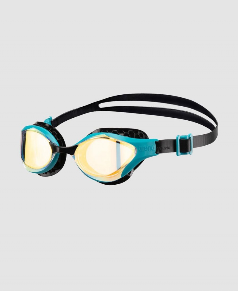 Lunette Natation Arena Air Bold Swipe Mirror Jaune Vert Noir | EBY-23431434