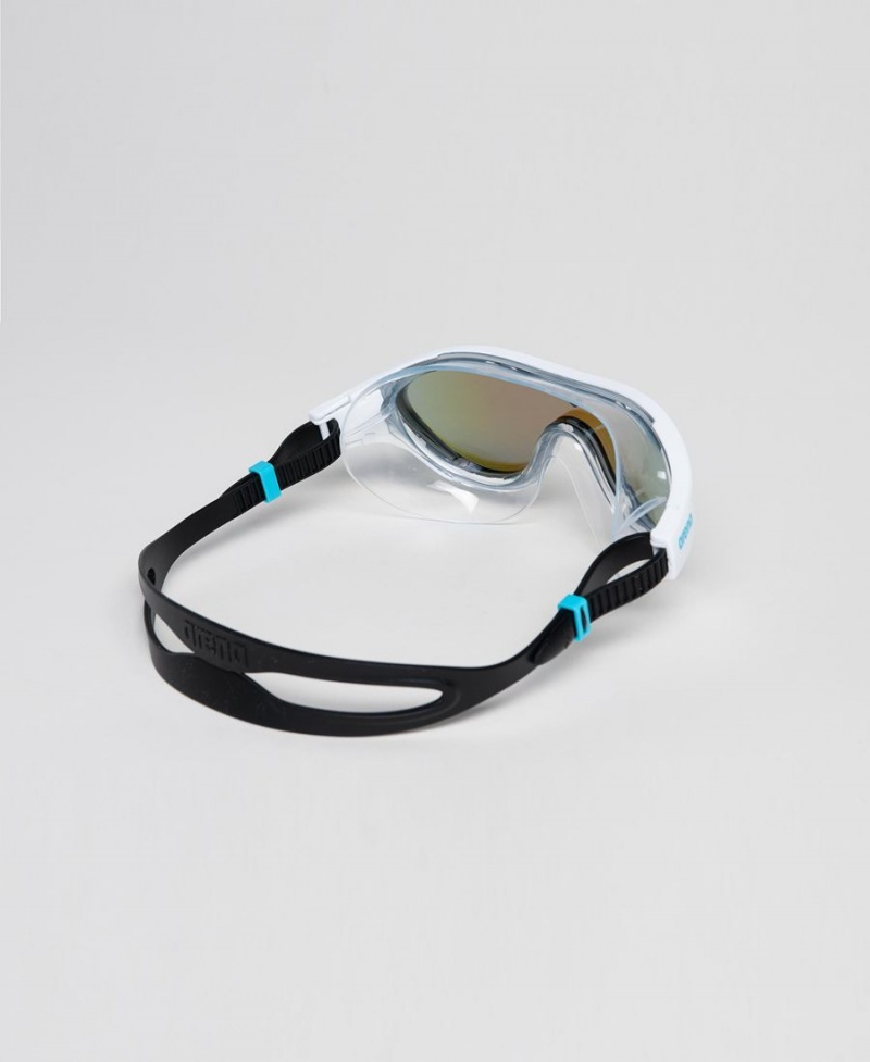 Lunette Natation Arena The One Mirror Mask Bleu Blanche Noir | UGP-51762850