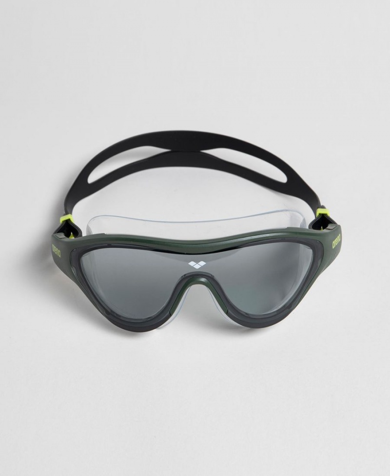 Lunette Natation Arena The One Mask Grise Vert Noir | OED-86203921