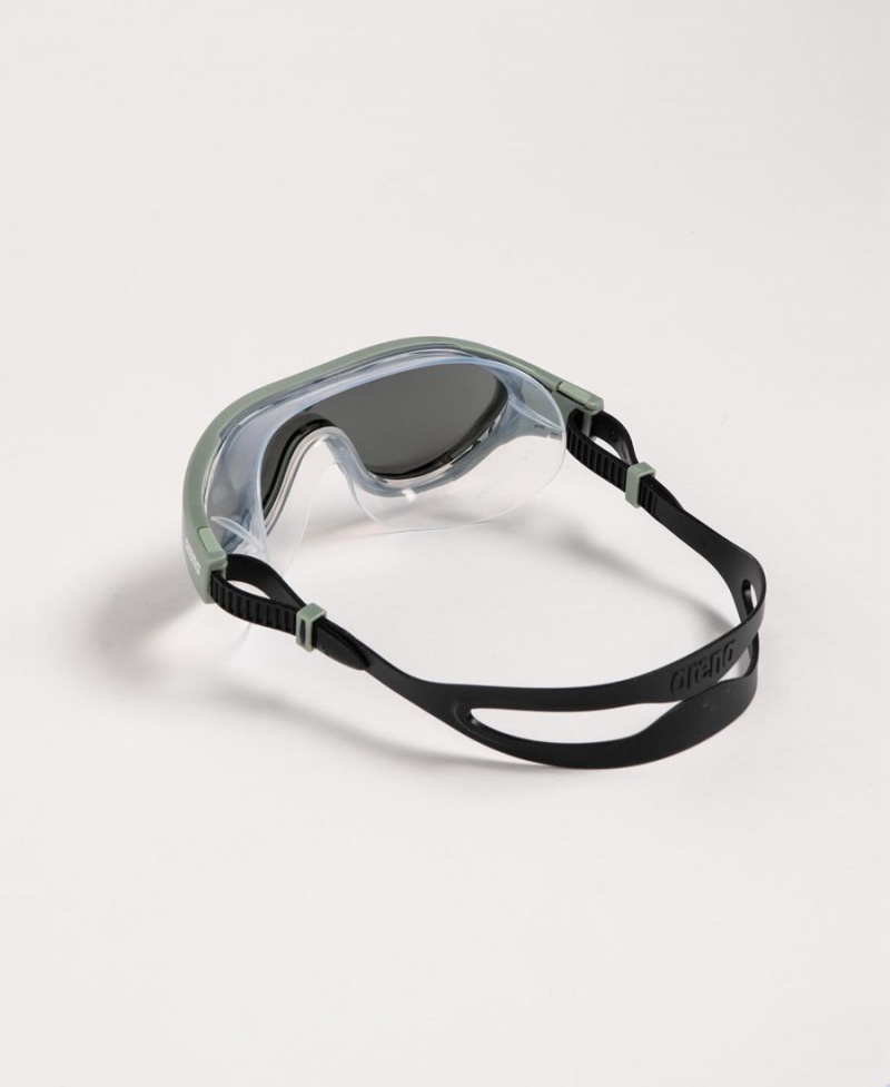 Lunette Natation Arena The One Mirror Mask Argent Vert Noir | LCM-10135678