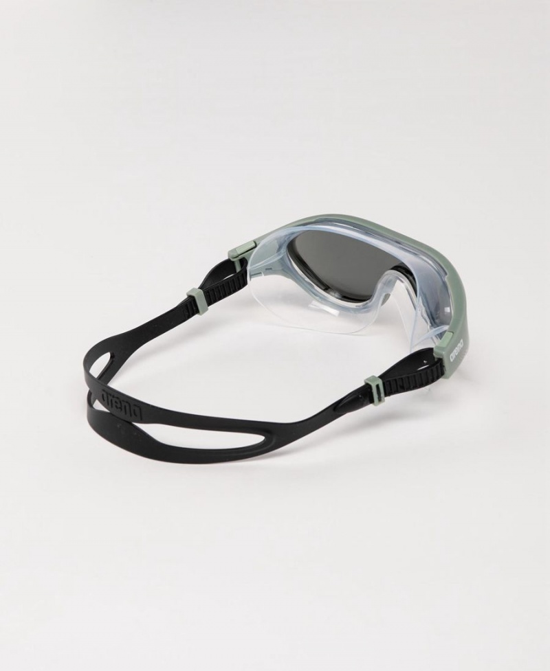 Lunette Natation Arena The One Mirror Mask Argent Vert Noir | LCM-10135678