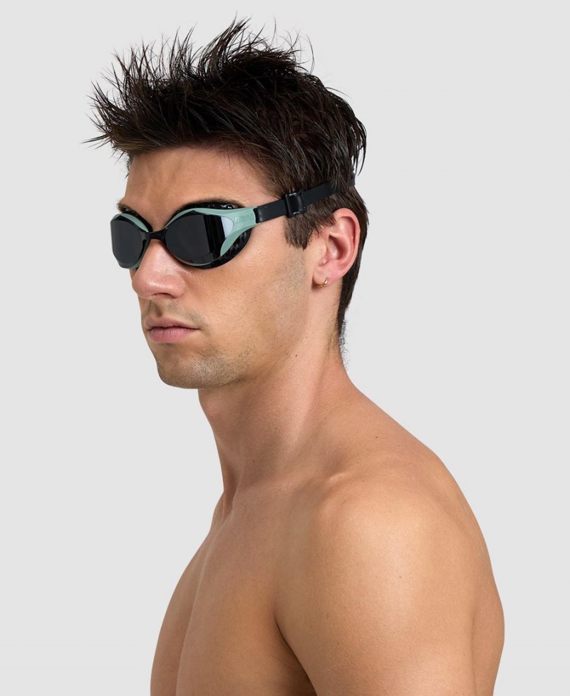 Lunette Natation Arena Air-Bold Swipe Vert Olive Noir | JNO-05860433