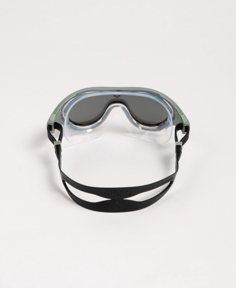 Lunette Natation Arena The One Mirror Mask Argent Vert Noir | LCM-10135678