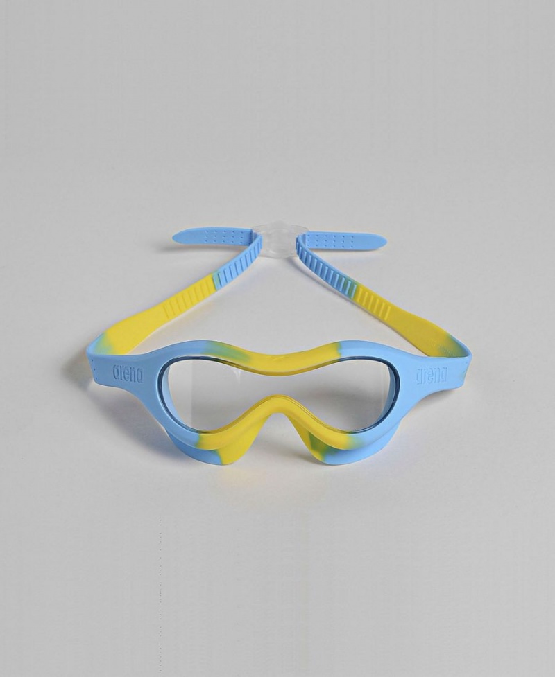 Lunette Natation Arena Spider Kids Mask Jaune Bleu | AII-88893478