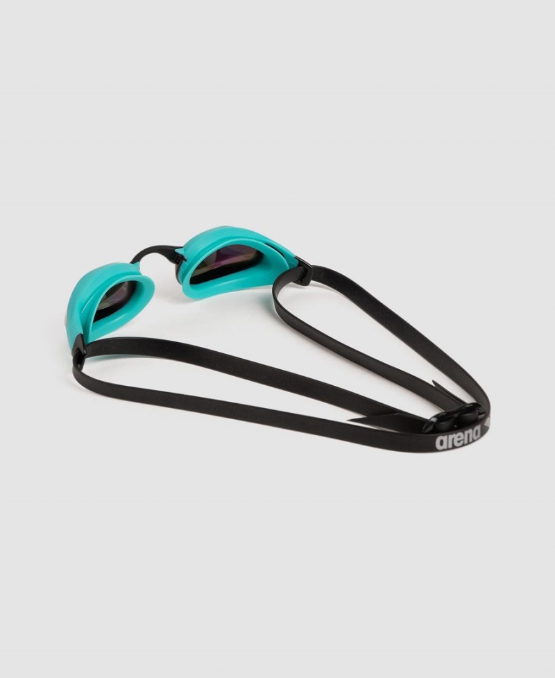 Lunette Natation Arena Cobra Core Swipe Mirror Vert Bleu | QQW-91207457