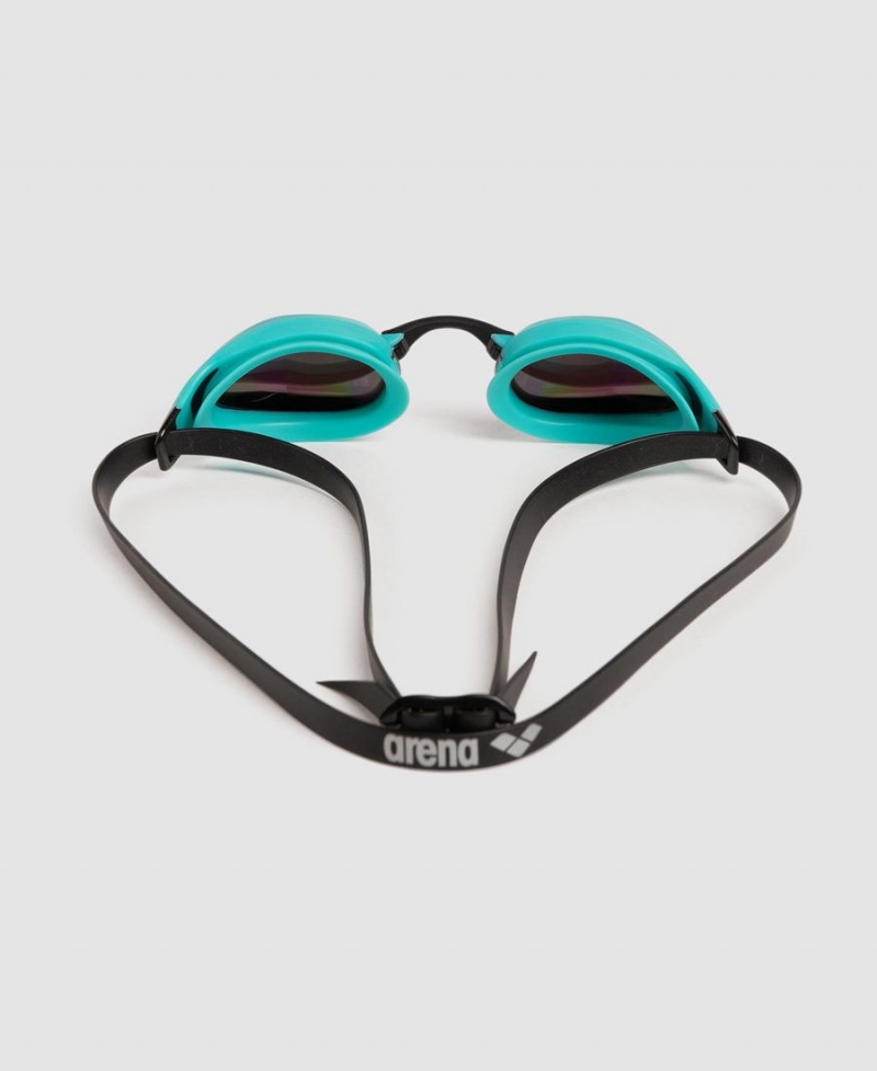 Lunette Natation Arena Cobra Core Swipe Mirror Vert Bleu | QQW-91207457