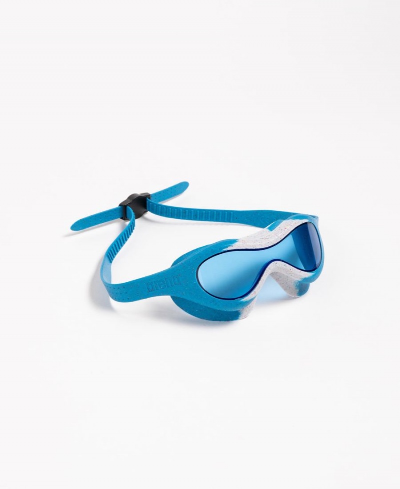 Lunette Natation Arena Spider Kids Mask Bleu Grise | BLU-26701791