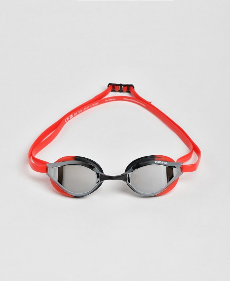 Lunette Natation Arena Python Mirror Argent Noir Rouge | OVM-06575151