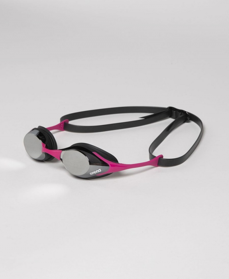 Lunette Natation Arena Cobra Swipe Mirror Argent Rose Noir | OFF-34114056