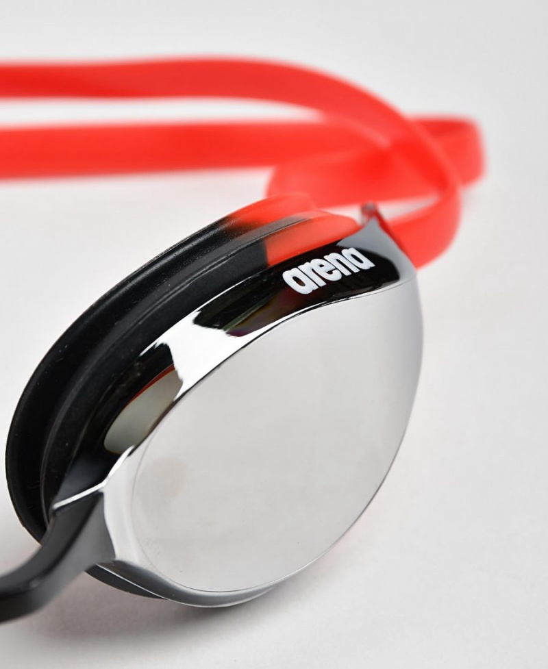 Lunette Natation Arena Python Mirror Argent Noir Rouge | OVM-06575151