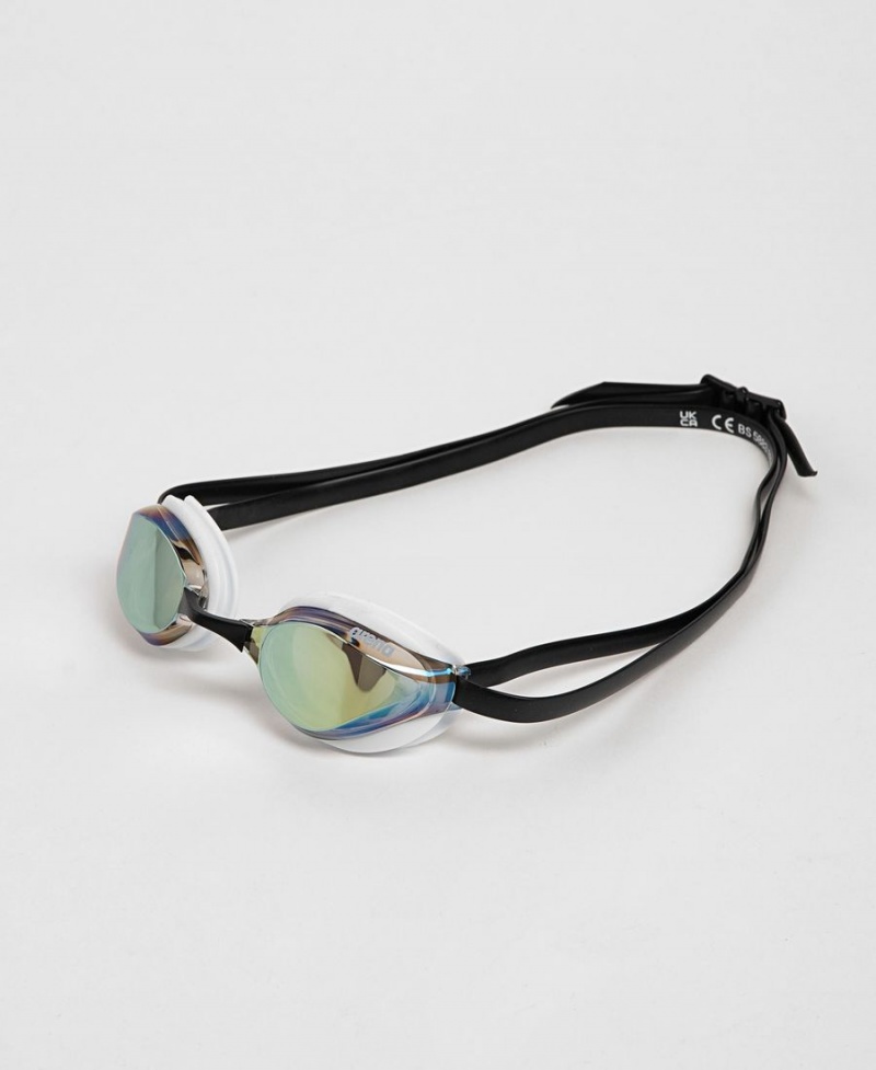 Lunette Natation Arena Python Mirror Doré Blanche Noir | GBE-41917295