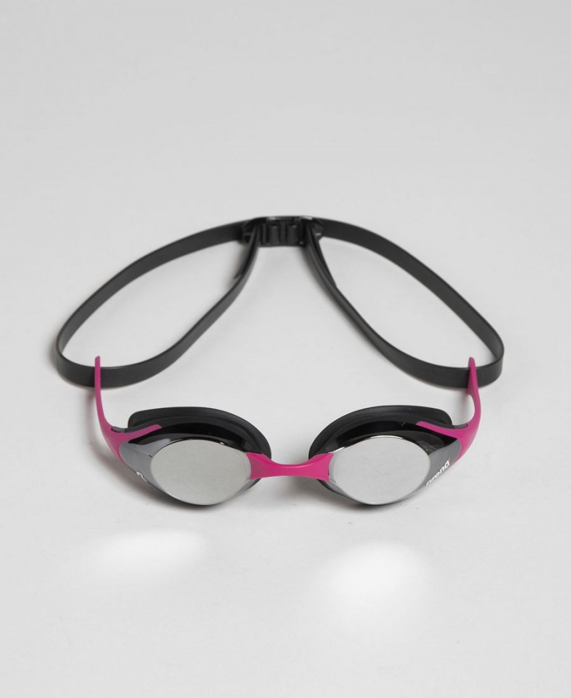 Lunette Natation Arena Cobra Swipe Mirror Argent Rose Noir | OFF-34114056