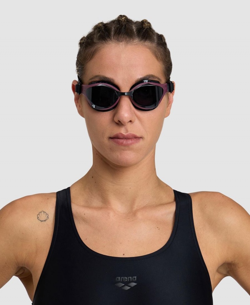 Lunette Natation Arena Air-Bold Swipe Bordeaux Noir | BYW-73877004