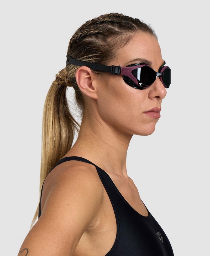 Lunette Natation Arena Air-Bold Swipe Bordeaux Noir | BYW-73877004