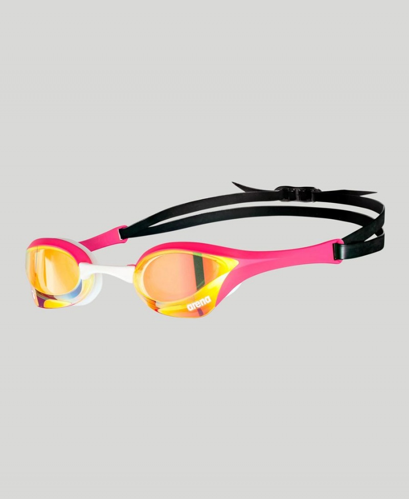 Lunette Natation Arena Cobra Ultra Swipe Mirror Jaune Rose | OYL-93126922