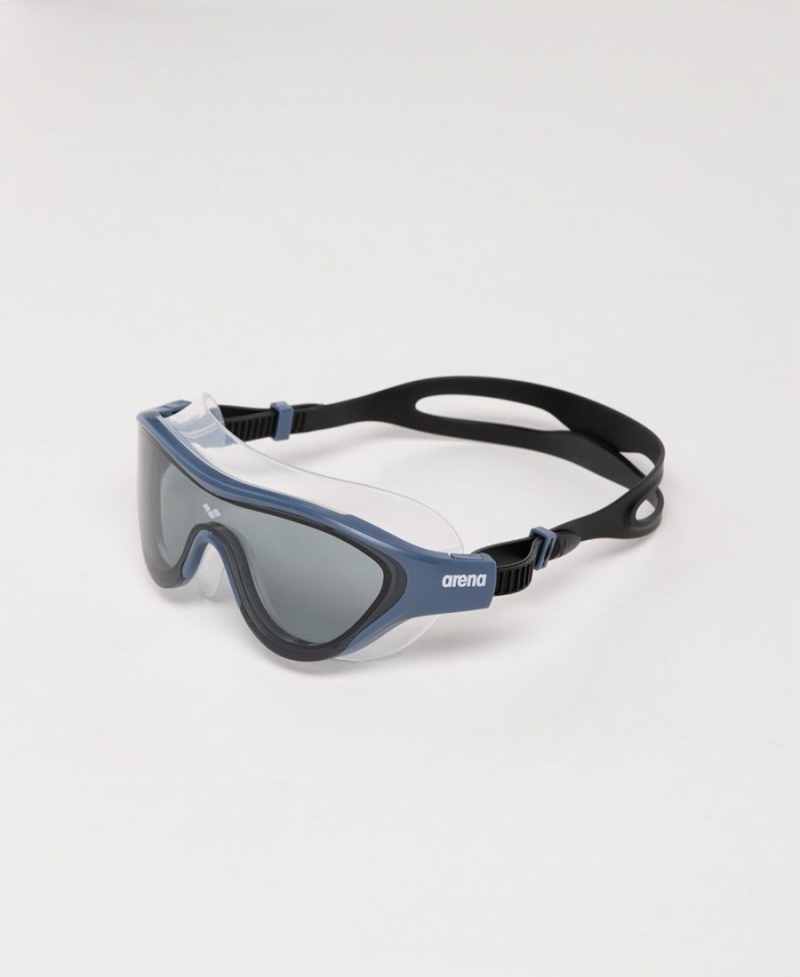 Lunette Natation Arena The One Mask Grise Bleu Marine Noir | QJP-10661108