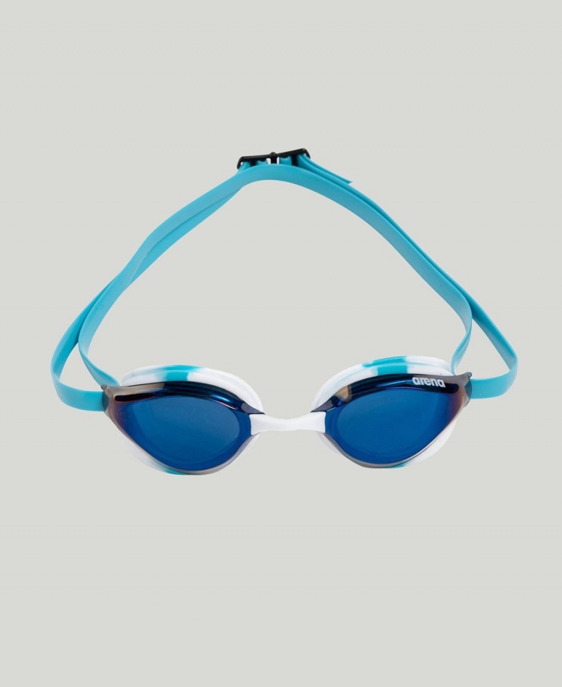 Lunette Natation Arena Python Mirror Bleu Blanche Bleu Marine | UDC-05377840