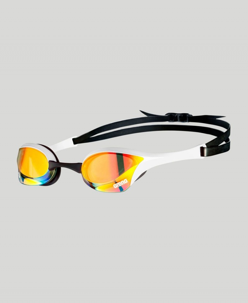 Lunette Natation Arena Cobra Ultra Swipe Mirror Jaune Blanche | NZP-19350913