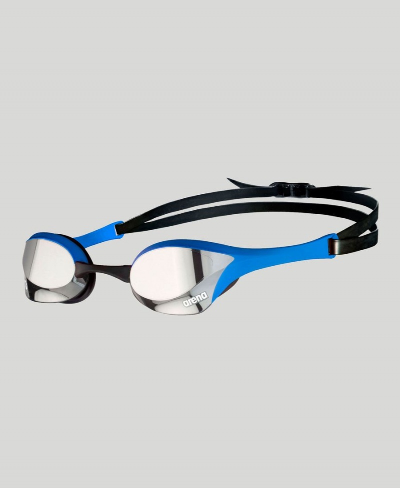 Lunette Natation Arena Cobra Ultra Swipe Mirror Argent Bleu | WHA-80168307