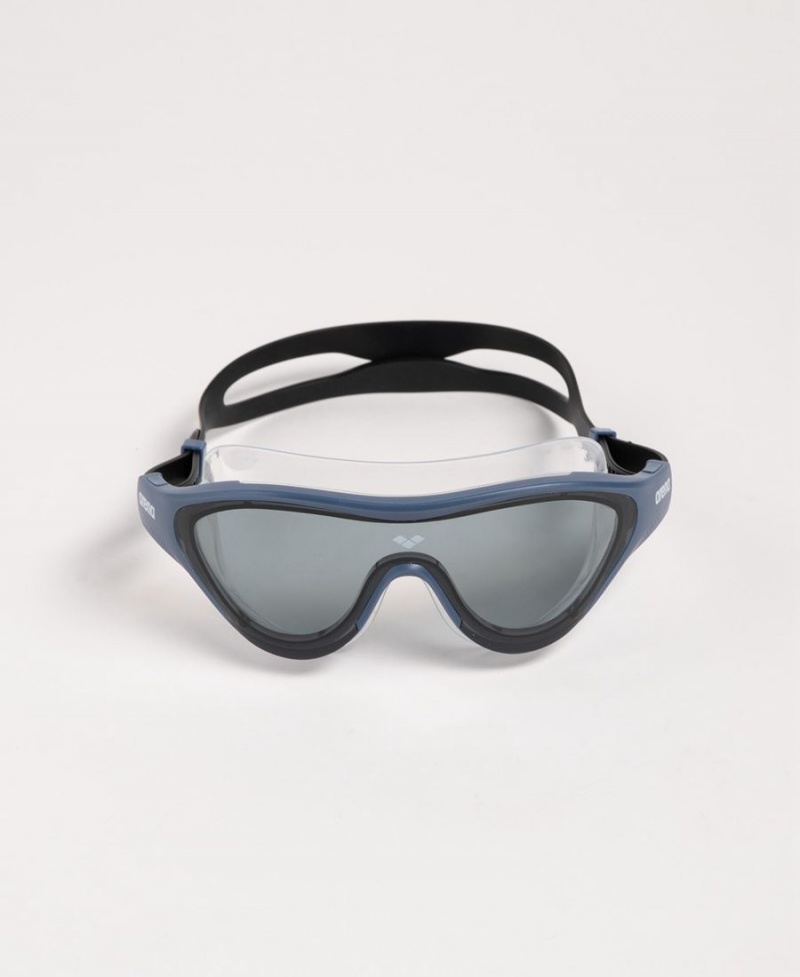 Lunette Natation Arena The One Mask Grise Bleu Marine Noir | QJP-10661108