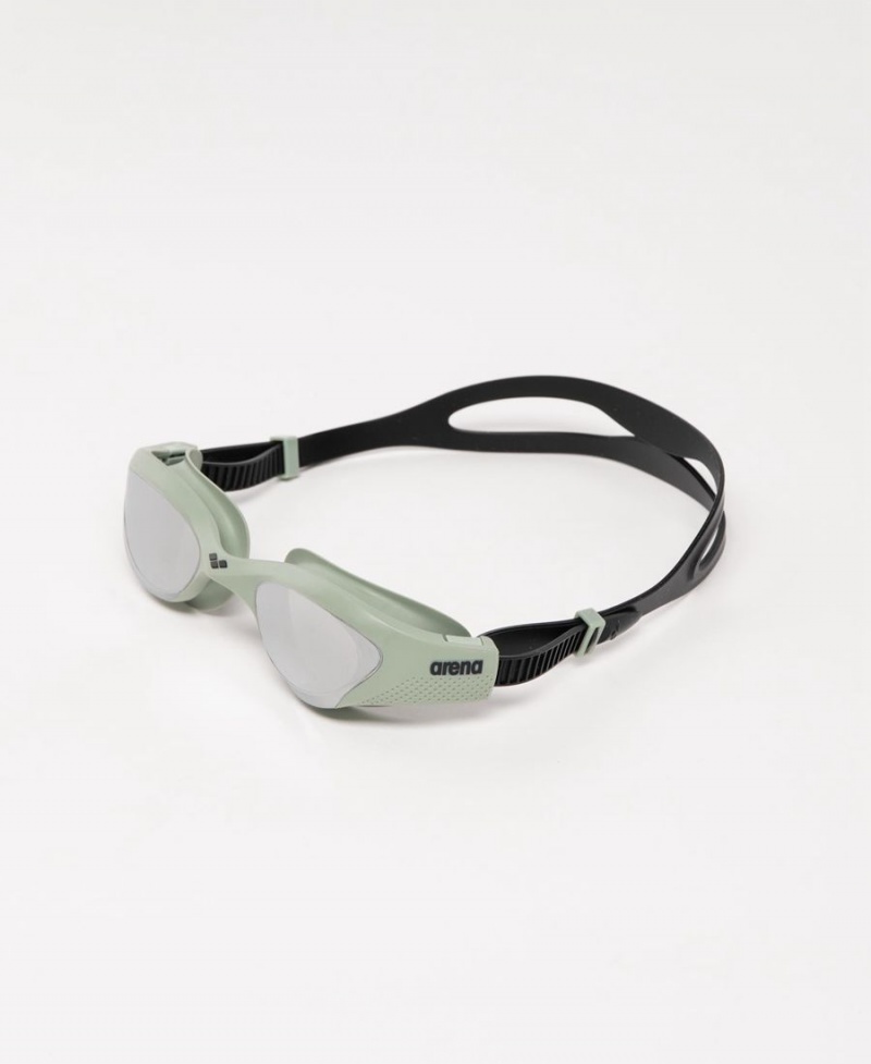 Lunette Natation Arena The One Mirror Argent Vert Noir | TAB-55144788