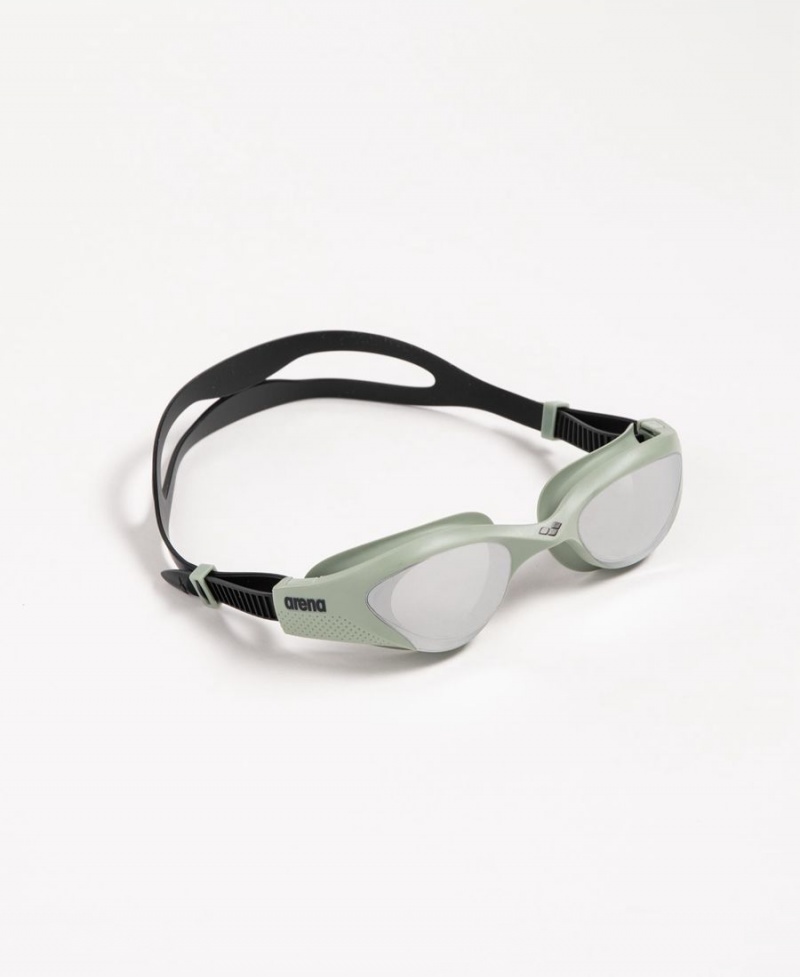 Lunette Natation Arena The One Mirror Argent Vert Noir | TAB-55144788