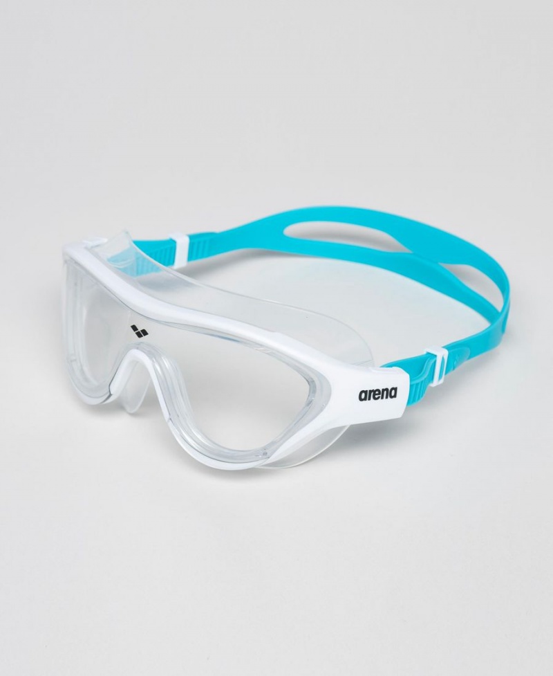 Lunette Natation Arena The One Mask Jr Blanche Bleu | JYM-84166839