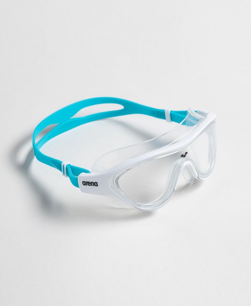 Lunette Natation Arena The One Mask Jr Blanche Bleu | JYM-84166839