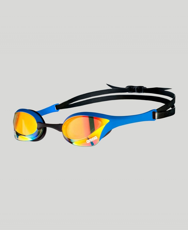 Lunette Natation Arena Cobra Ultra Swipe Mirror Jaune Bleu | OVQ-47354482