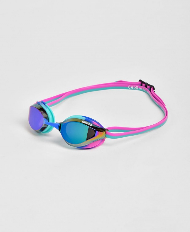 Lunette Natation Arena Python Mirror Turquoise Rose | LNQ-37433898