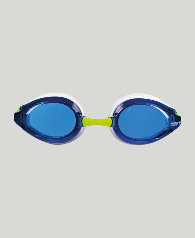 Lunette Natation Arena Tracks Jr Bleu Blanche Jaune | KNJ-11888166