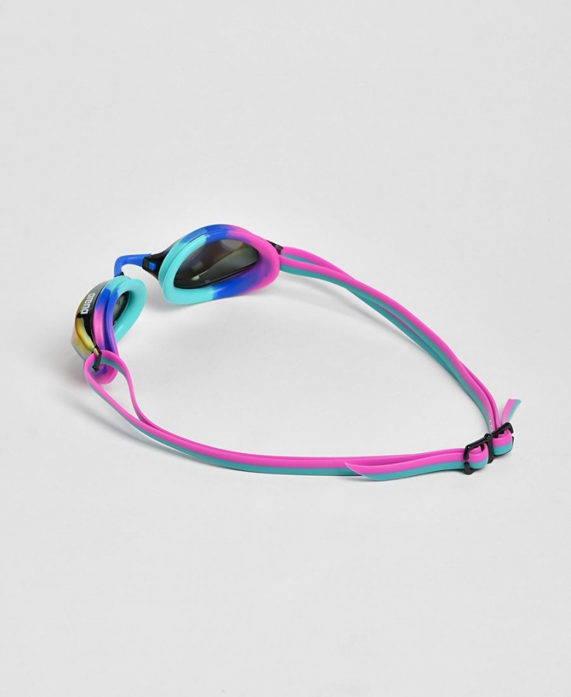 Lunette Natation Arena Python Mirror Turquoise Rose | LNQ-37433898