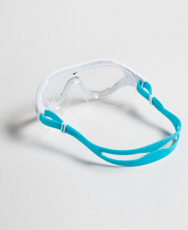 Lunette Natation Arena The One Mask Jr Blanche Bleu | JYM-84166839